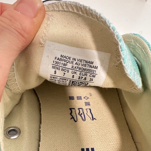 Converse Chuck Taylor All Star Low Top Sneakers Mint Green Womens Size 7 Mens 8 - Picture 10 of 11